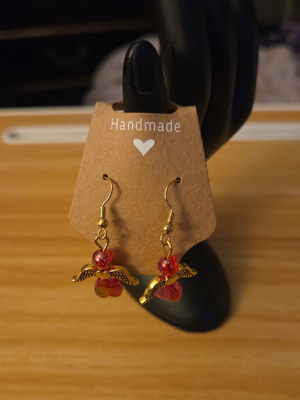 Handmade Red Angel Earrings - Women Jewelry